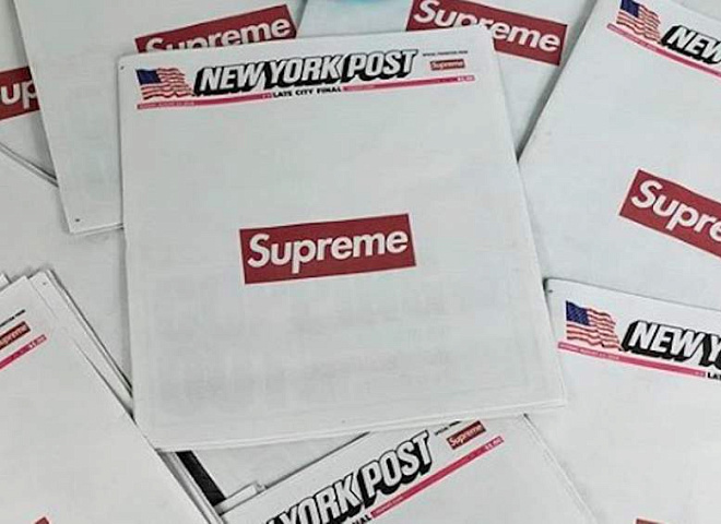 The New York Post вышла c логотипом Supreme на обложке
